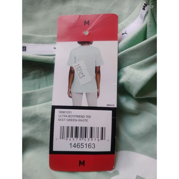Puma Women's Size M Mist Green-White Ultra Boyfriend Tee-NWT - Picture 12 of 12